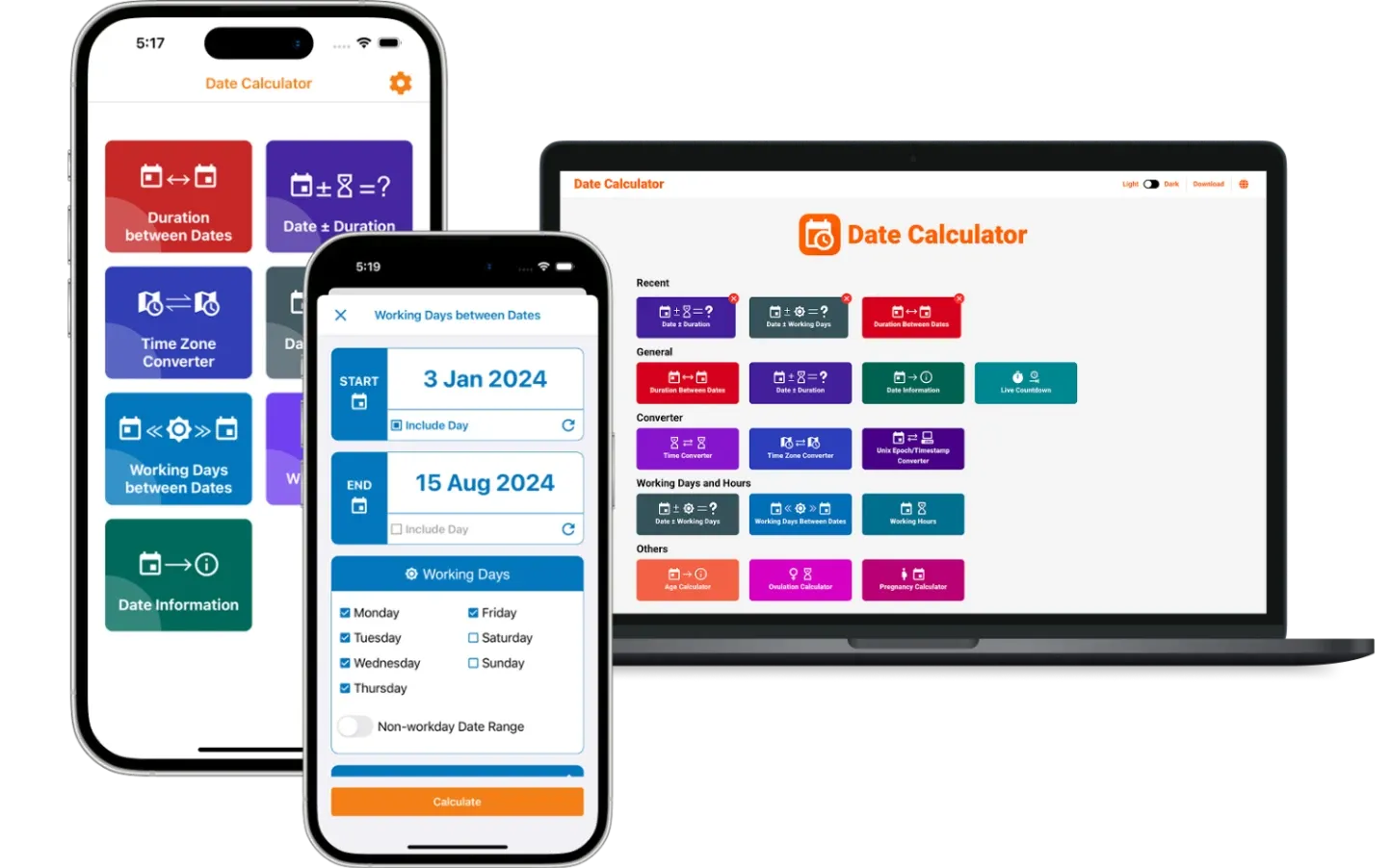 Date Calculator Desktop Mockup