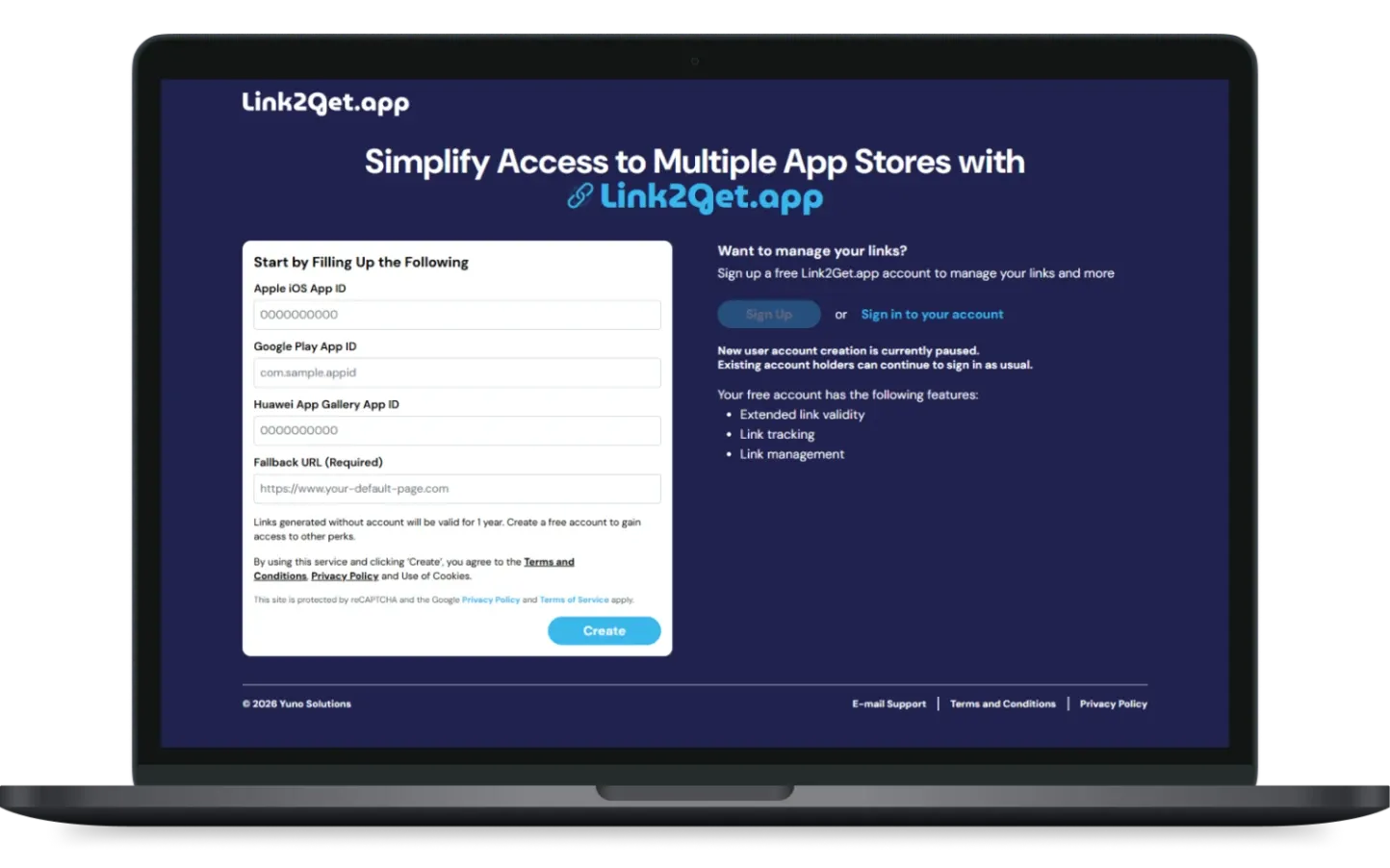 Link2Get Desktop Mockup